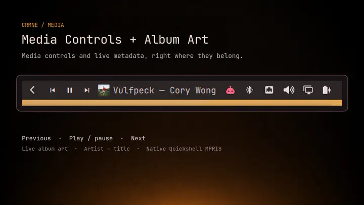 Media Controls + Album Art preview