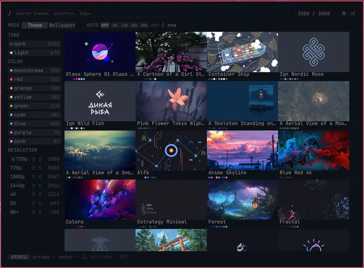 Themes Gallery preview