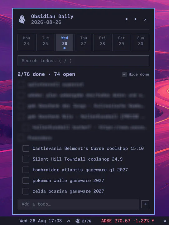 Obsidian Daily preview