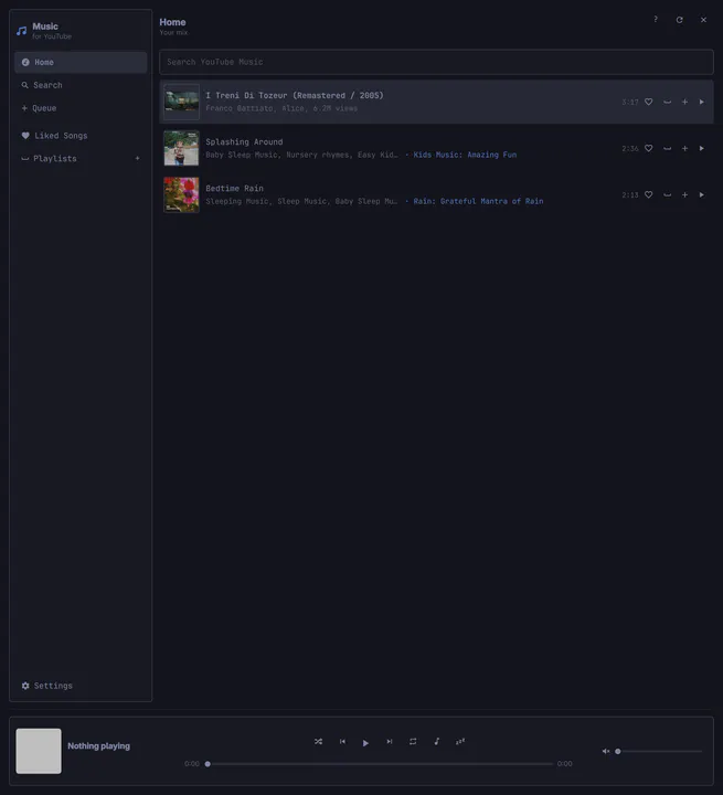 Omarchy YouTube Music preview